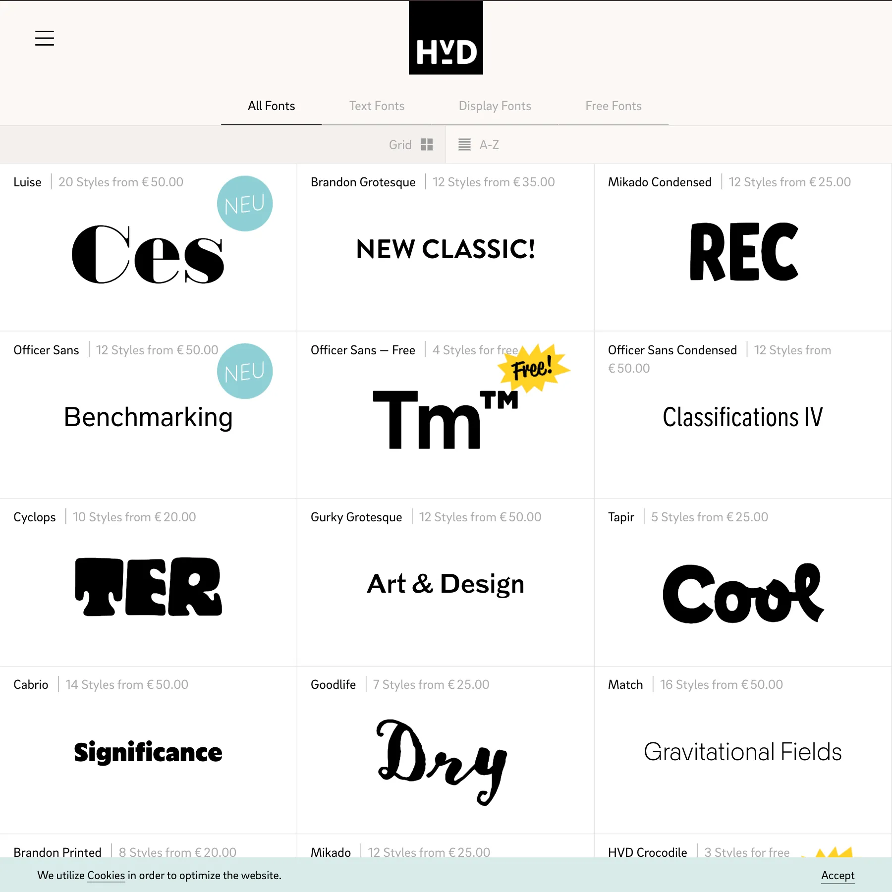 Retail Fonts | HvD Fonts
