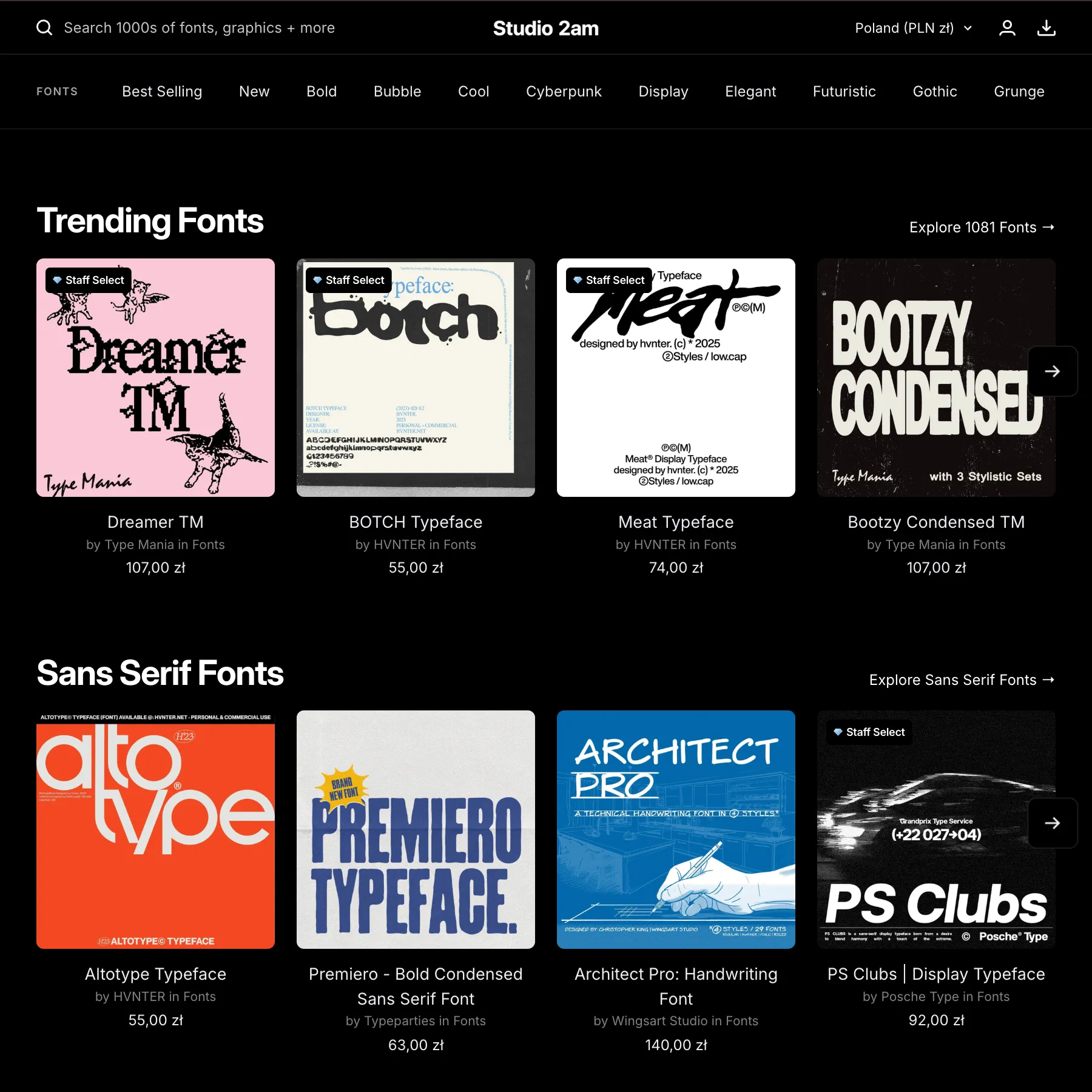 Fonts – Display, Y2K, Modern, Serif & Script Styles